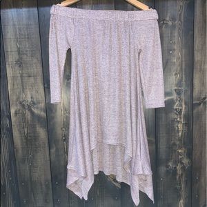 BKE Dusty Rosy Pink Off The Shoulders Top